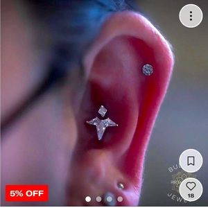 Buddha Jewelry "Volant" white gold CZ threadless end - cartilage body piercing
